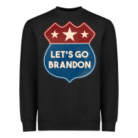 Black Let's Go Brandon Shield Patch Heavyweight Sweatshirt - Jasminsmagicworld