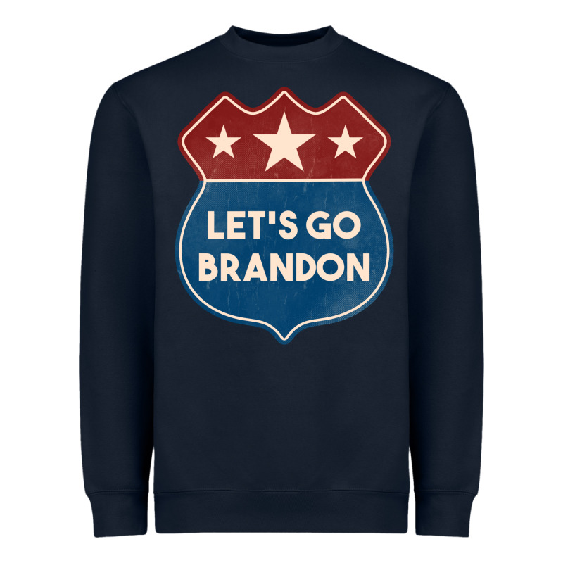 Let's Go Brandon Shield Patch Heavyweight Sweatshirt by Jasminsmagicworld | Teevron