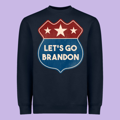 Let's Go Brandon Shield Patch Heavyweight Sweatshirt Designed By Jasminsmagicworld