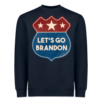 Navy Let's Go Brandon Shield Patch Heavyweight Sweatshirt - Jasminsmagicworld