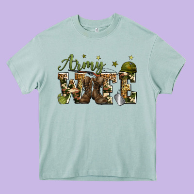 Army Wife Heavy Core Tee Designed By Zillion Design Studio