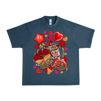 Midnight Navy valentines day skeleton Urban Heavy Tee - NancyCooperArtShop