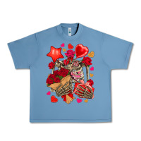 Pebble Blue valentines day skeleton Urban Heavy Tee - NancyCooperArtShop