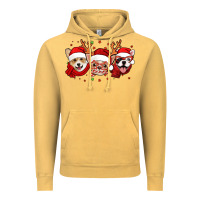 Vintage Mustard christmas dogs corgi chihuahua frenchie Vintage Hoodie - Jasminsmagicworld