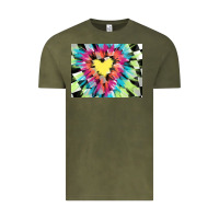 Vintage Olive tie dye hearth shaped race flag background 3200x2400 Vintage Tee - AdoDesignShop