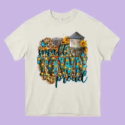 Small Town Proud Heavy Core Tee Designed By Zillion Design Studio