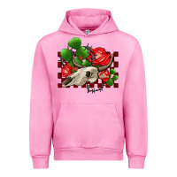 Fuchsia Pink bullskull rose and cactus olivia Urban Hoodie - OliviaCreatesArt