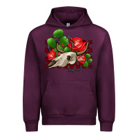 Mauve Wine bullskull rose and cactus olivia Urban Hoodie - OliviaCreatesArt