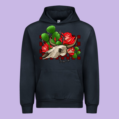 Bullskull Rose And Cactus Olivia Urban Hoodie Designed By Oliviacreatesart