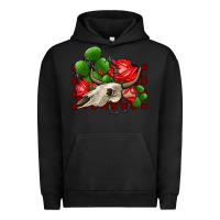 Pigment Black bullskull rose and cactus olivia Urban Hoodie - OliviaCreatesArt