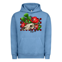 Pigment Pebble Blue bullskull rose and cactus olivia Urban Hoodie - OliviaCreatesArt