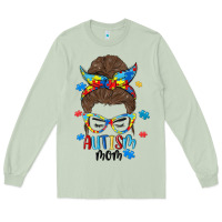 Matcha messy bun autism mom Long Sleeve Tee - MaliasSmallBusiness