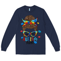 Messy Bun Autism Mom Long Sleeve Tee | Teevron
