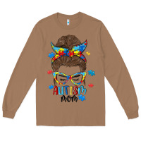 Toasted Coconut messy bun autism mom Long Sleeve Tee - MaliasSmallBusiness