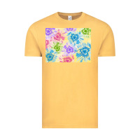 Vintage Mustard tie dye heart shaped background 3200x2400 Vintage Tee - AdoDesignShop