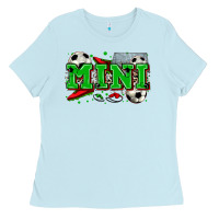 Baby Blue mini soccer Ladies Tee - Zillion Design Studio