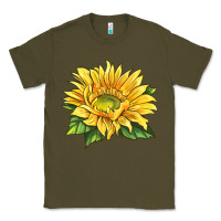 Army Green starburst greenburst sunflower Classic Tee - LillyAllenDesigns