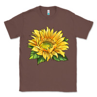 Chestnut starburst greenburst sunflower Classic Tee - LillyAllenDesigns