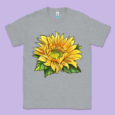 Starburst Greenburst Sunflower Classic Tee Designed By Lillyallendesigns