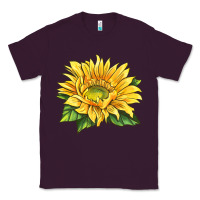 Plum starburst greenburst sunflower Classic Tee - LillyAllenDesigns