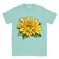 Seafoam starburst greenburst sunflower Classic Tee - LillyAllenDesigns