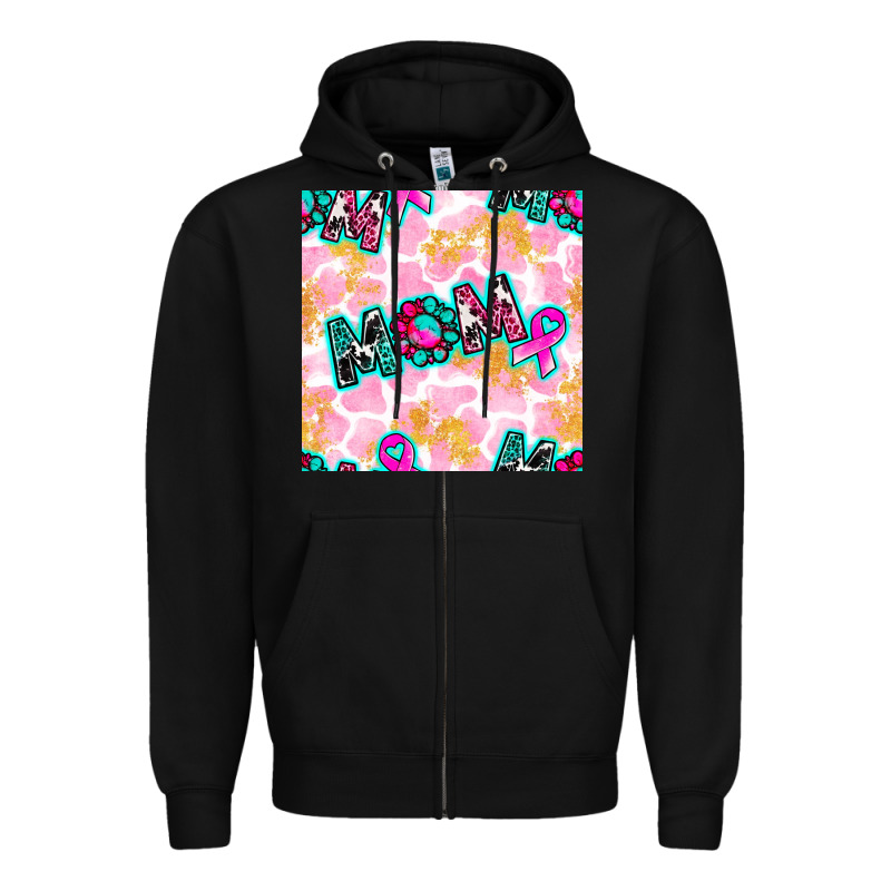 Breast Cancer Awareness Mom With Leopard Patterns Zipper Hoodie by BundleAndBundleShop | Teevron