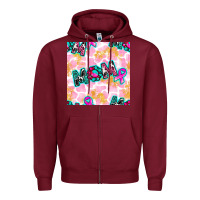 Burgundy Breast Cancer Awareness Mom With Leopard Patterns Zipper Hoodie - BundleAndBundleShop