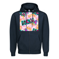 Navy Breast Cancer Awareness Mom With Leopard Patterns Zipper Hoodie - BundleAndBundleShop