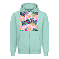 Seafoam Breast Cancer Awareness Mom With Leopard Patterns Zipper Hoodie - BundleAndBundleShop
