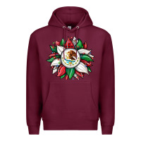 Burgundy Christmas sunflower Mexican flag Premium Hoodie - JahusDesignShop