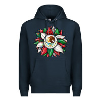 Navy Christmas sunflower Mexican flag Premium Hoodie - JahusDesignShop