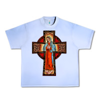 Grape Ice lady of guadalupe leopard cross Urban Heavy Tee - BarkalooDesign