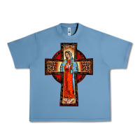 Pebble Blue lady of guadalupe leopard cross Urban Heavy Tee - BarkalooDesign