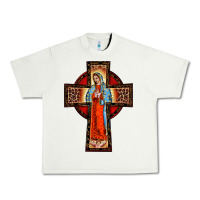 Lady Of Guadalupe Leopard Cross Urban Heavy Tee | Teevron