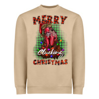 Mushroom merry clucking christmas rooster Heavyweight Sweatshirt - BarkalooDesign