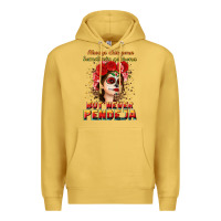 Antique Gold Always Chingona sometimes cabrona but never pendej Premium Hoodie - NancyCooperArtShop