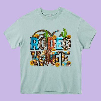 Rodeo Wife Heavy Core Tee Designed By Zillion Design Studio