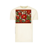 Vintage Arctic red flower and cactus with cowhide and aztec Vintage Tee - Artiststas