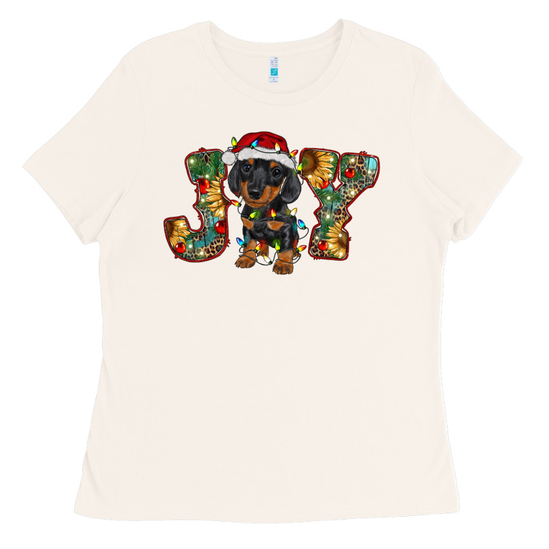 Dachshund Puppy Christmas Joy Ladies Tee by RanaPortraitStore | Teevron