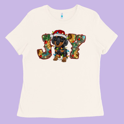 Dachshund Puppy Christmas Joy Ladies Tee Designed By Ranaportraitstore