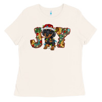 Bone dachshund puppy christmas joy Ladies Tee - RanaPortraitStore
