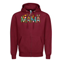 Burgundy Easter Mama Zipper Hoodie - BundleAndBundleShop
