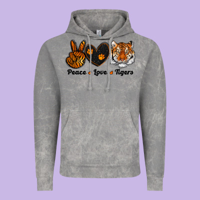 Peace Love Tigers Vintage Hoodie Designed By Ranaportraitstore