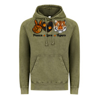 Vintage Olive peace love tigers Vintage Hoodie - RanaPortraitStore