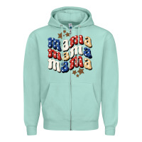 Seafoam American Mama Zipper Hoodie - BundleAndBundleShop