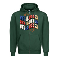 Sports Green American Mama Zipper Hoodie - BundleAndBundleShop
