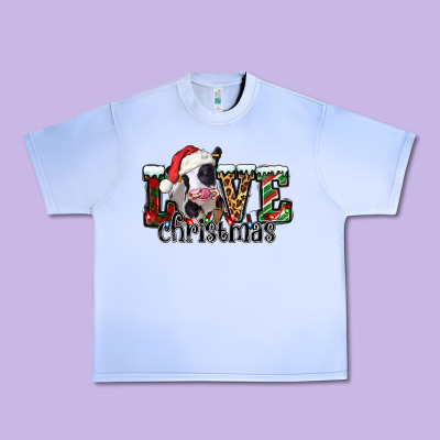 Love Christmas Cow Urban Heavy Tee Designed By Jasminsmagicworld