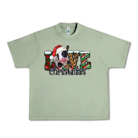 Oil Green love Christmas cow Urban Heavy Tee - Jasminsmagicworld
