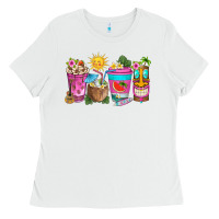 White aloha coffe cups Ladies Tee - texasbilliewilder