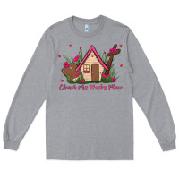 Heather Grey church is my happy place Long Sleeve Tee - MaliasSmallBusiness